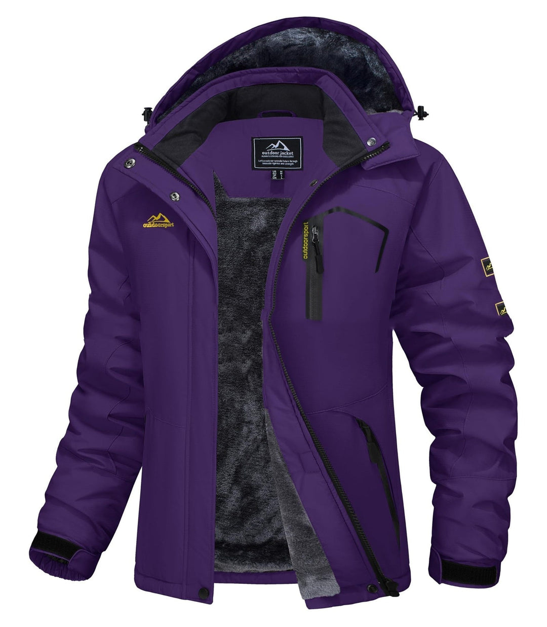 Roweiida - Fleece Lined Hooded Winter Jacket