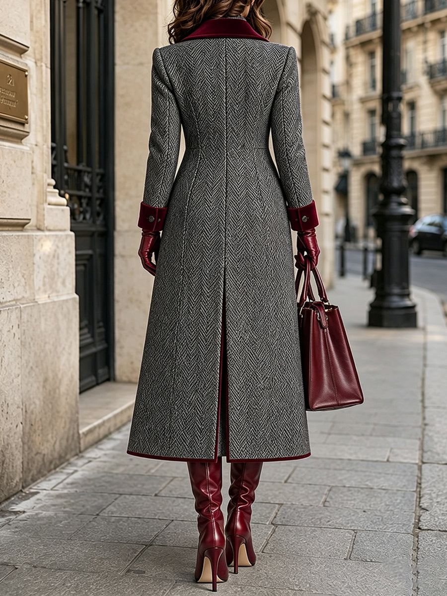 Ximira - Elegant Wool Blend Long Coat