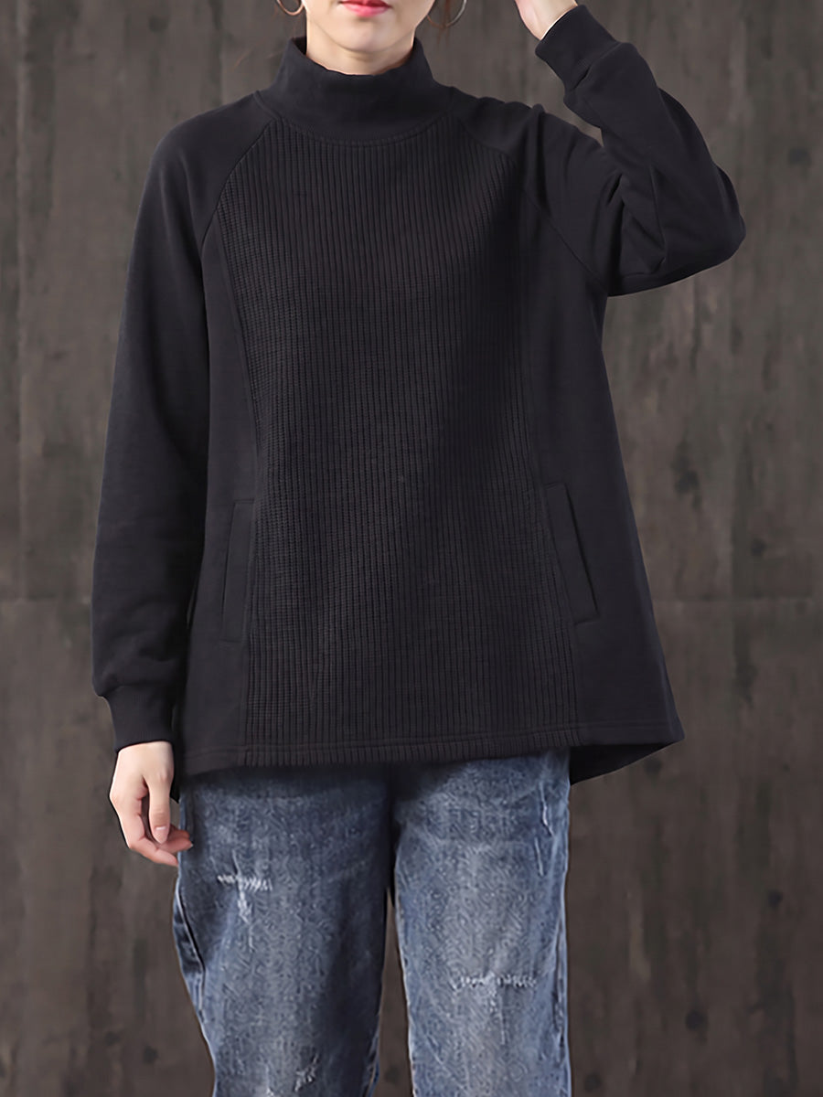 Ximeinoria - Oversized Turtleneck Blouse