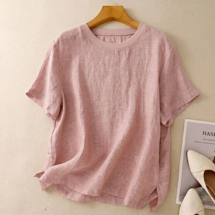 Nayna - Linen Short Sleeve Top