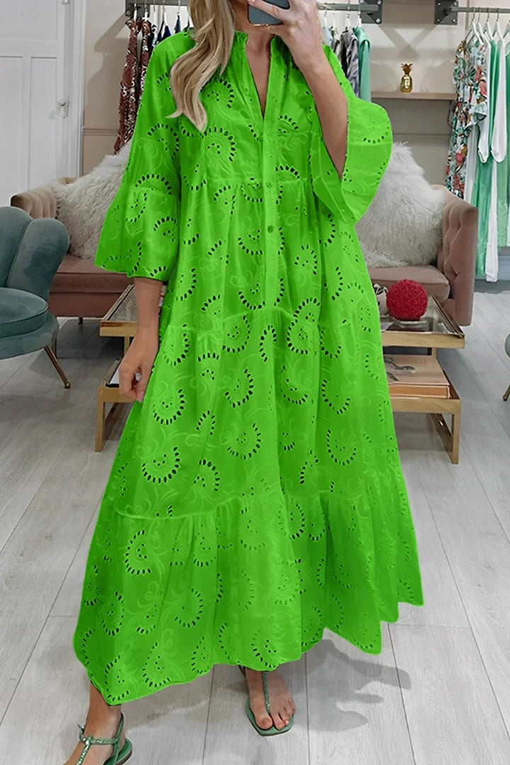 Gilma - Stylish Long Dress With V-Neck