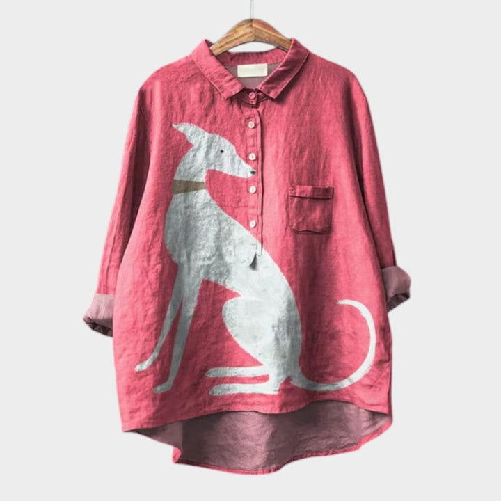Dovile - Elegent Blouse With Dog Print