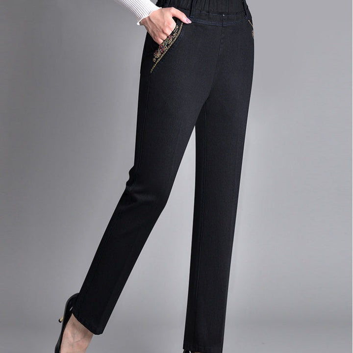 Loretie - Jeans With Side Pockets And Elastic Waist