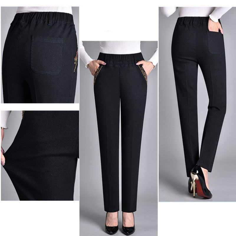 Loretie - Jeans With Side Pockets And Elastic Waist