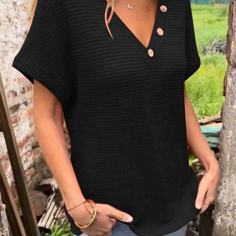 Lindse - Stylish Short Sleeve V-Neck Top