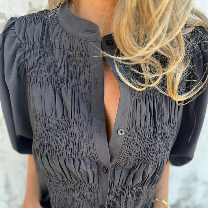 Megan - Puff Sleeve Button Down Blouse