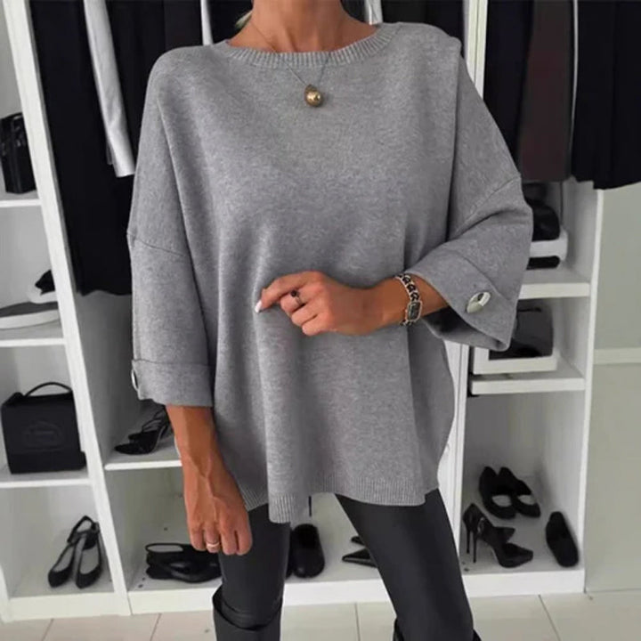 Zelinda - Casual Round Neck Long Sleeve Blouse