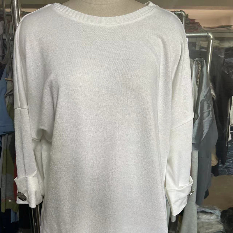 Zelinda - Casual Round Neck Long Sleeve Blouse