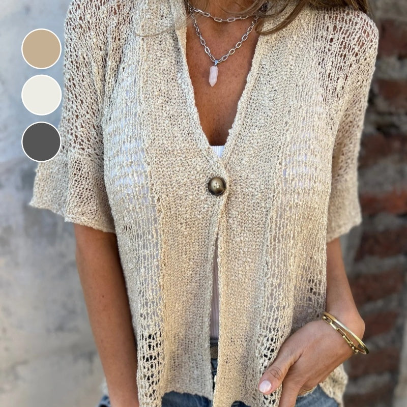 Hania - knitted Top With one Button