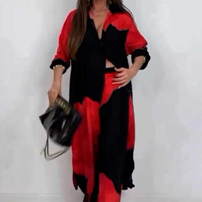 Dionicia - Elegant Button Down Shirt and Drawstring Pant