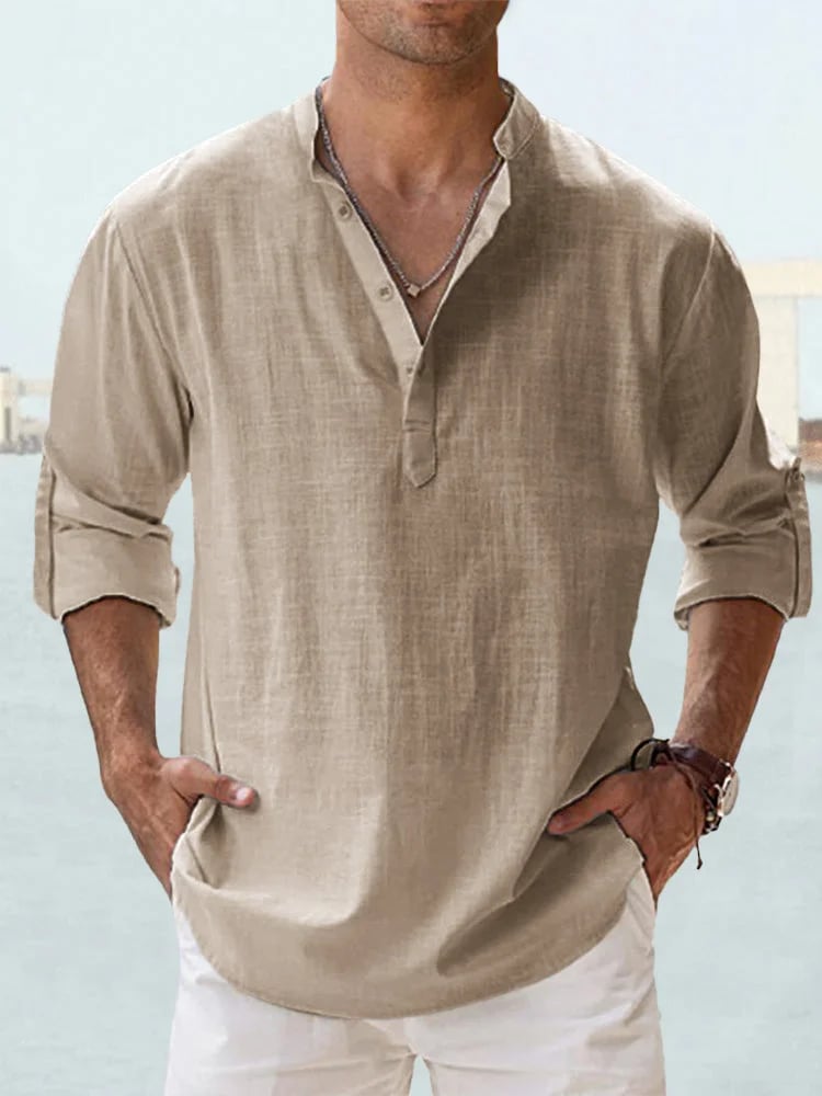 Eranga - Long Sleeved Cotton Linen Shirt