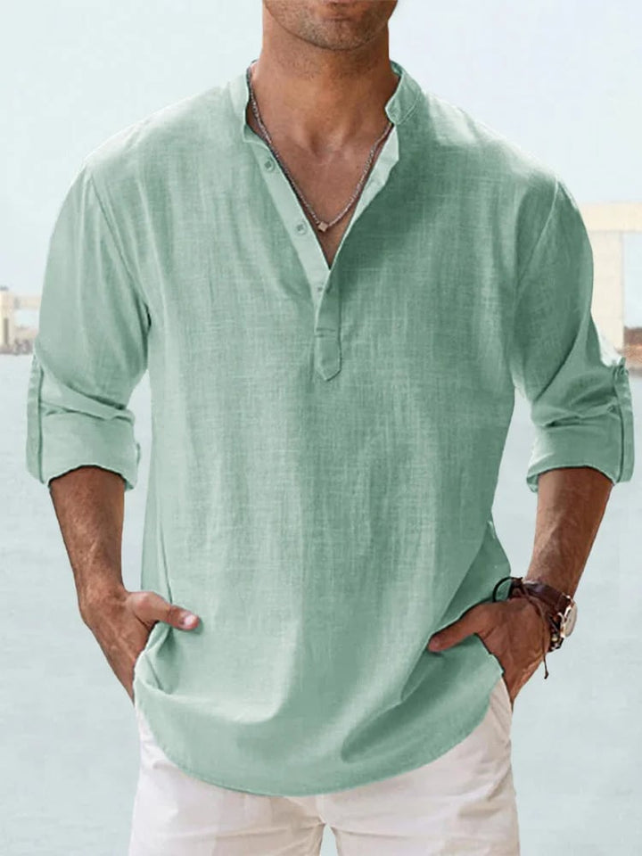 Eranga - Long Sleeved Cotton Linen Shirt