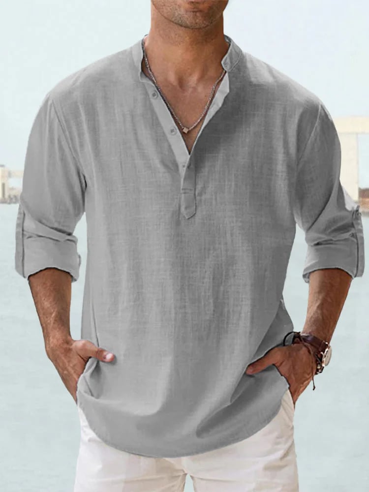 Eranga - Long Sleeved Cotton Linen Shirt