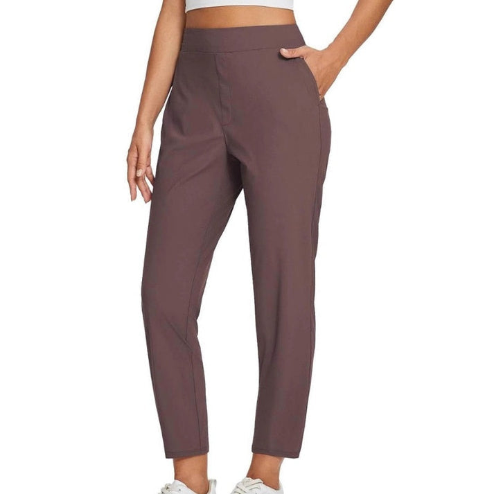 Theoa - High Waisted Stretch Trousers With Pocket