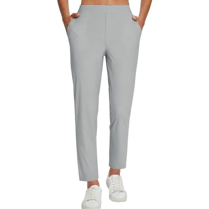 Theoa - High Waisted Stretch Trousers With Pocket