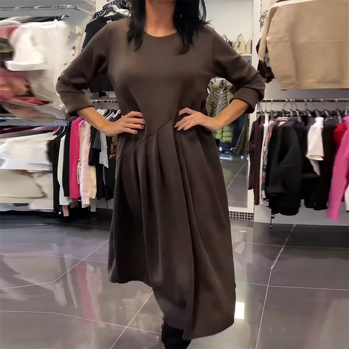 Jorjia - Casual Long Dress with Round Neck