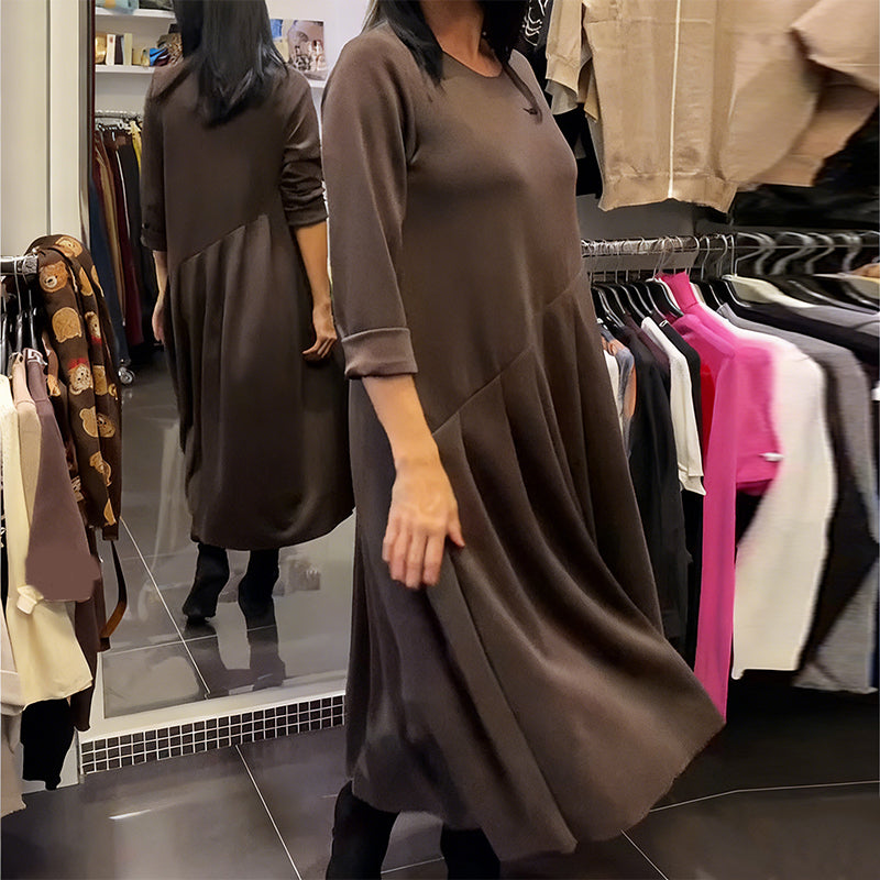 Jorjia - Casual Long Dress with Round Neck