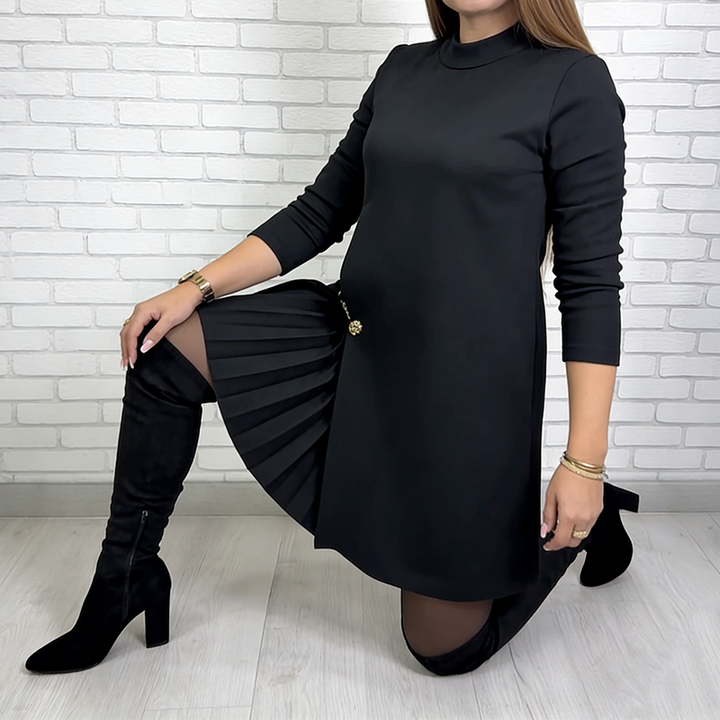 Noctura - Long Sleeve Pleated Dress
