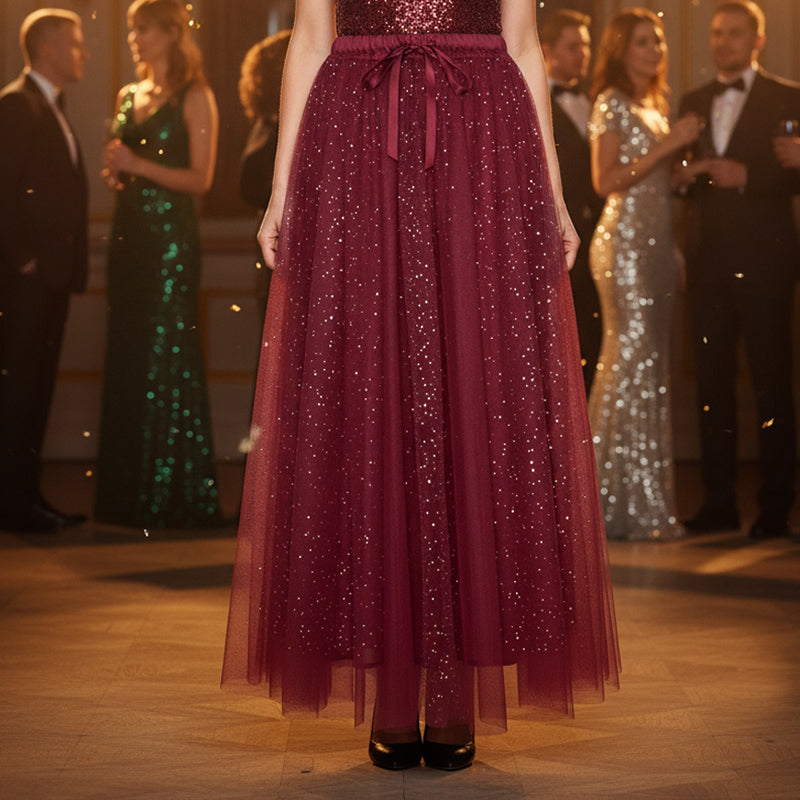 Pnina - Stylish Sparkle Top And Tulle Skirt