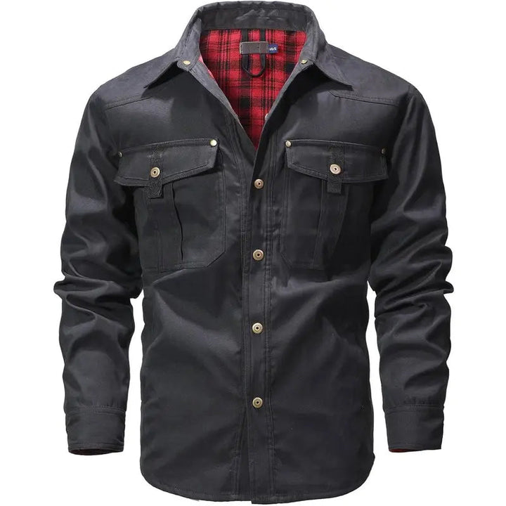 Elkan - Flannel Lined Western Jacket With Snap Button