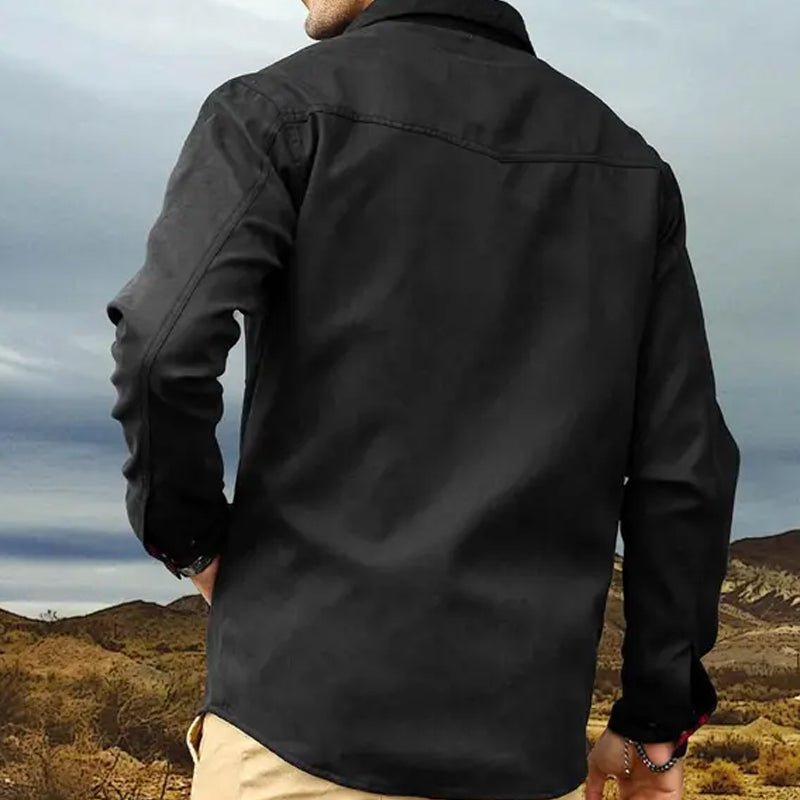 Elkan - Flannel Lined Western Jacket With Snap Button