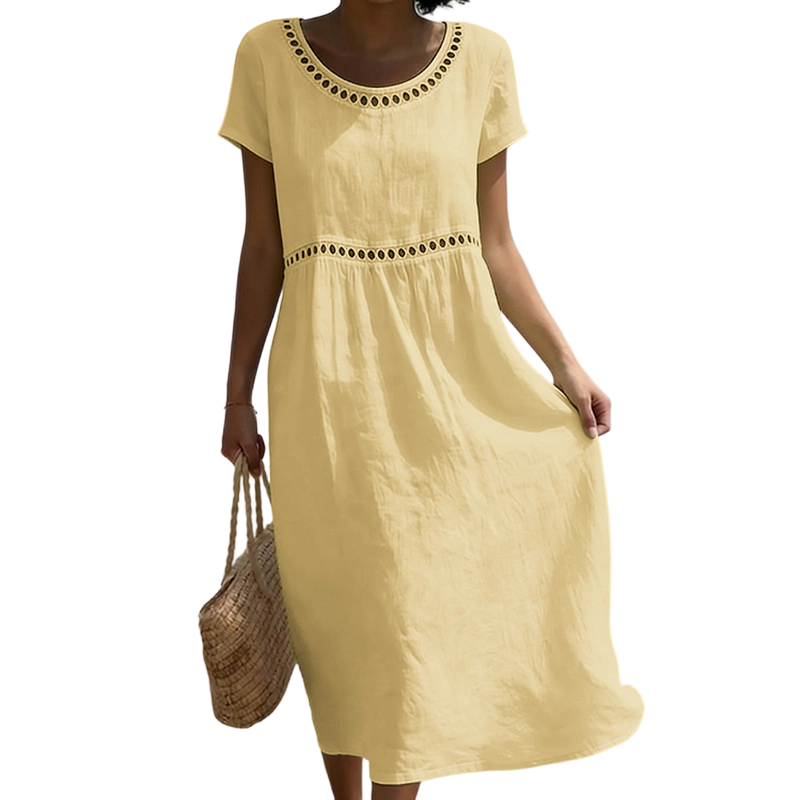 Tarsha - Elegant Linen Midi Dress