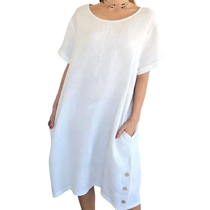 Sheela - Casual Linen-Cotton Dress With Pockets