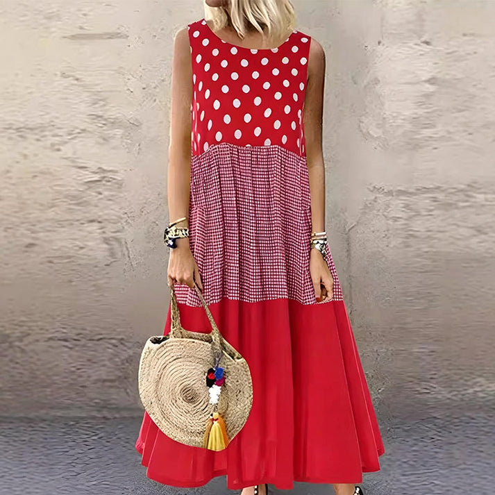 Seraisa - Sleeveless Patchwork Dress