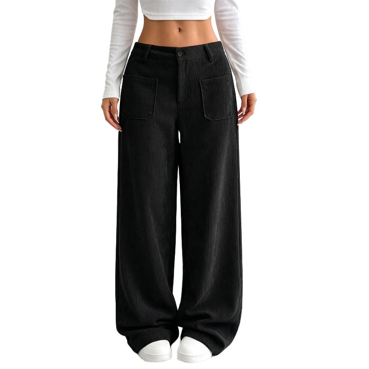 Serina - Wide Leg Trousers With Front Pockets