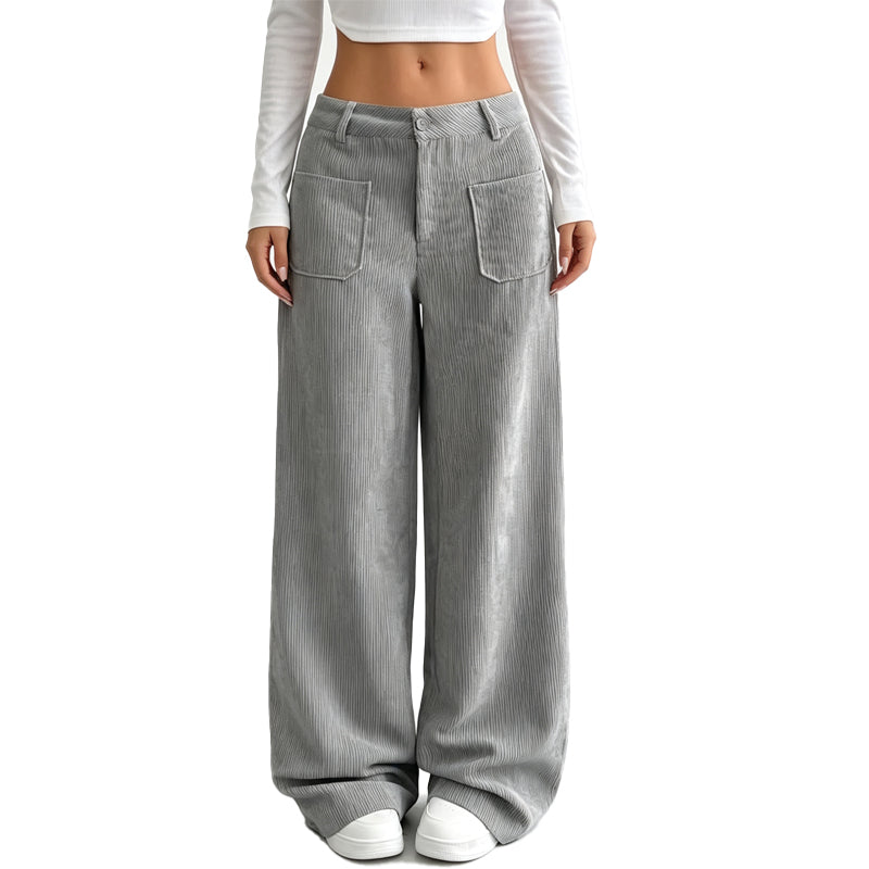 Serina - Wide Leg Trousers With Front Pockets