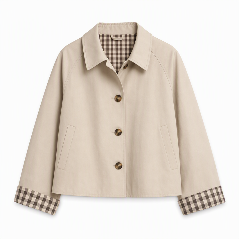 Amaliluza - Single Breasted Long Sleeve Sleeve Coat