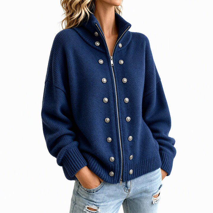 Laurea - Knitted Cardigan With Decorative Button