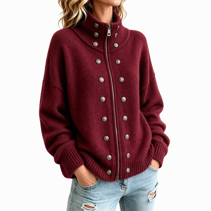 Laurea - Knitted Cardigan With Decorative Button
