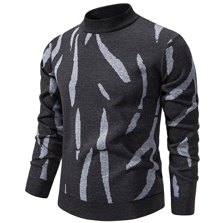 Vespersync - Casual Knitted Sweater With Abstract Print