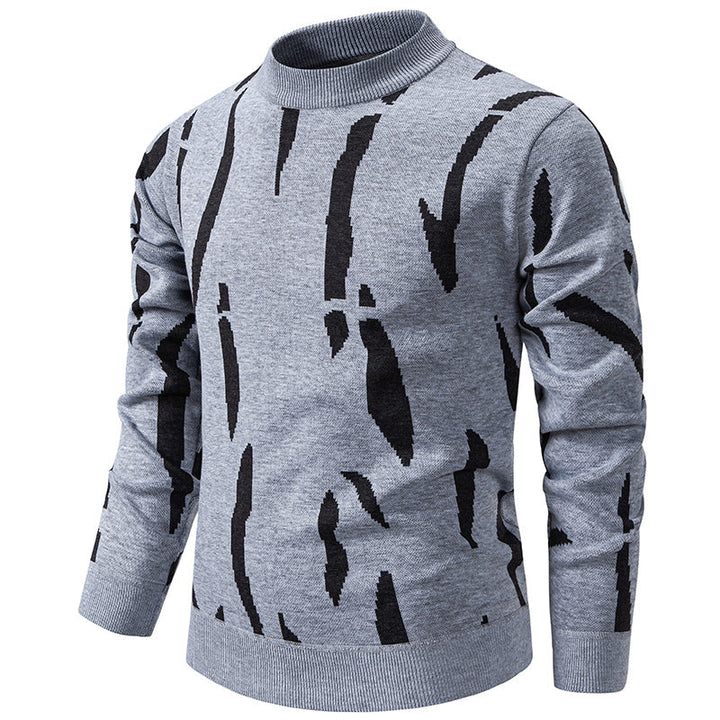 Vespersync - Casual Knitted Sweater With Abstract Print