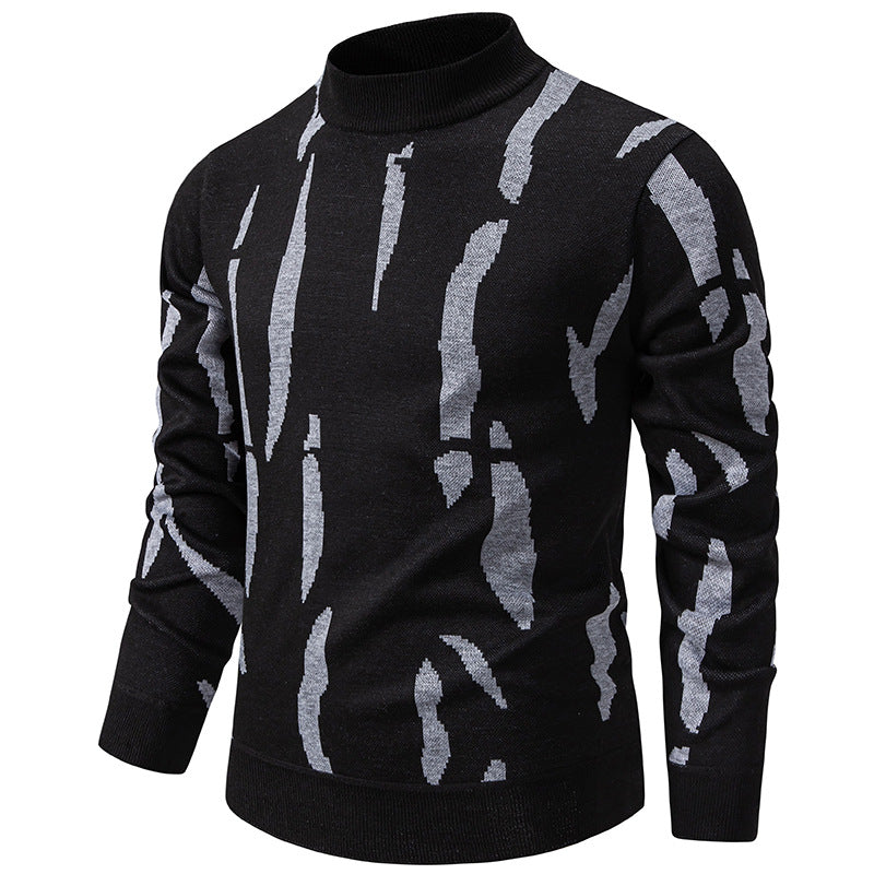 Vespersync - Casual Knitted Sweater With Abstract Print