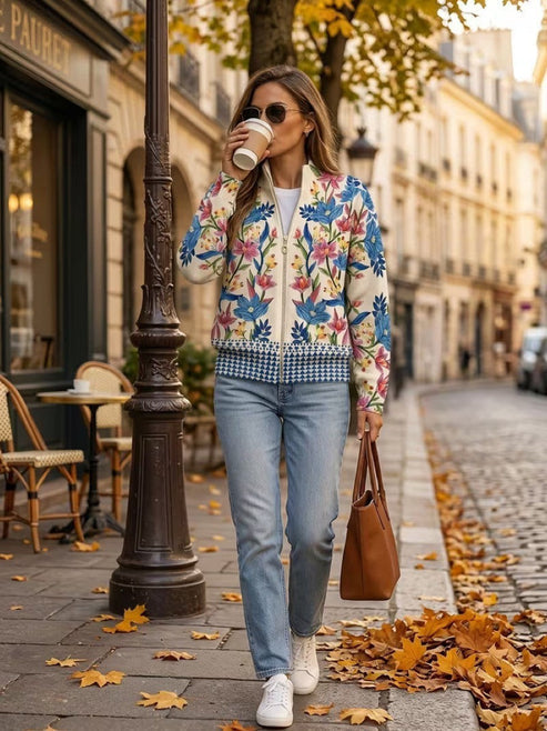 Paloana - Floral Zip Cardigan