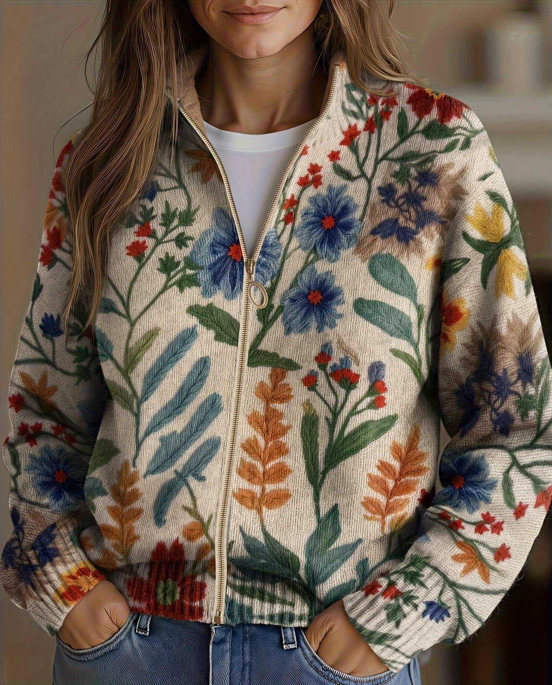 Paloana - Floral Zip Cardigan