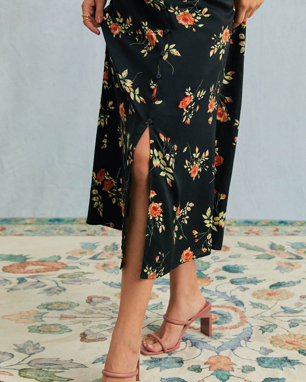 kambria - Short Sleeve Floral Midi Dress
