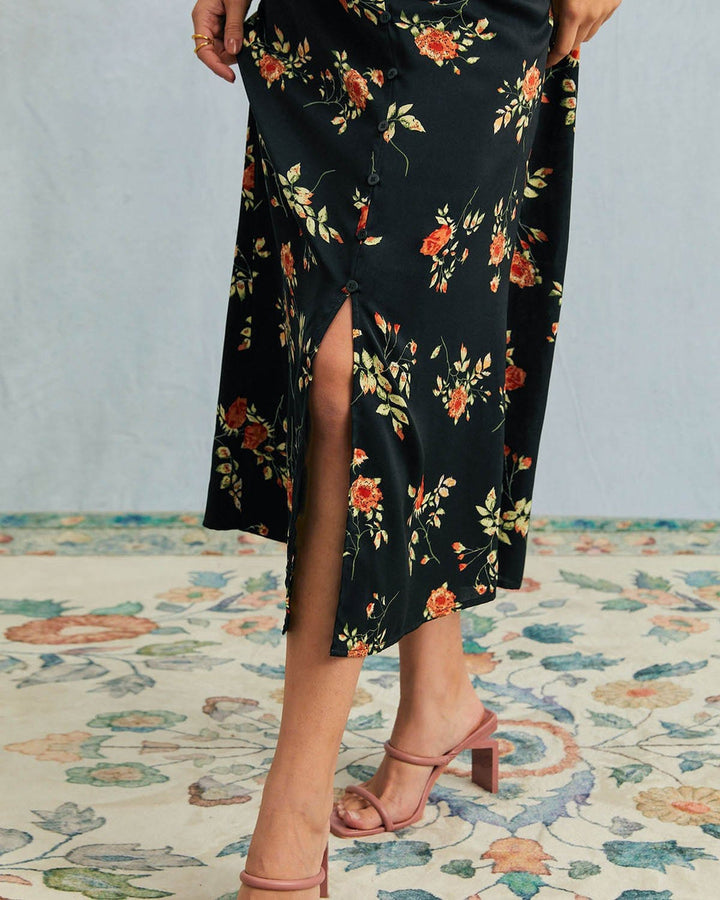 kambria - Short Sleeve Floral Midi Dress