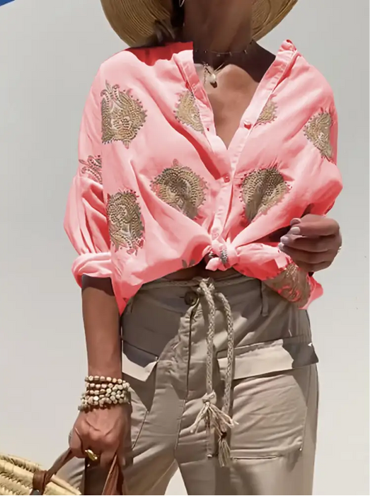 Maarja - Loose-Fitting Blouse With Embroidery