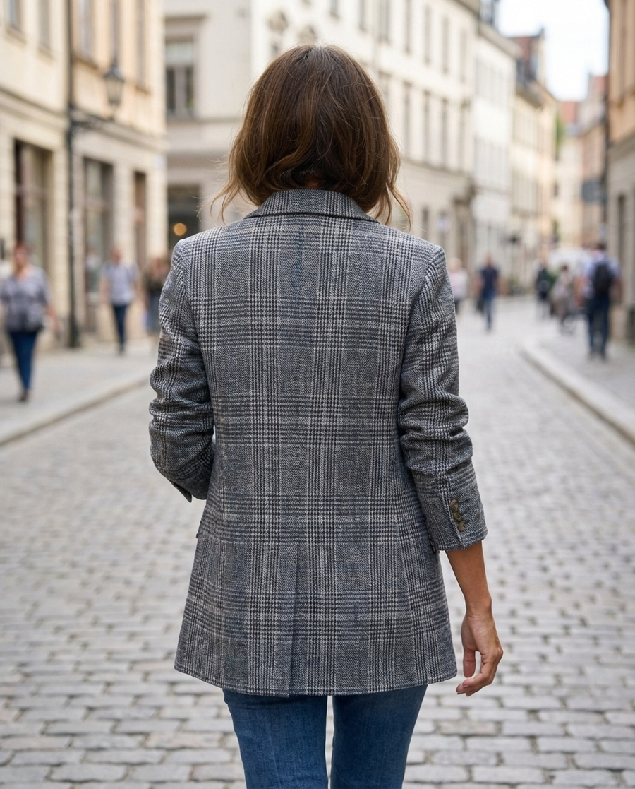 Eshania - Elegant Checked Jacket