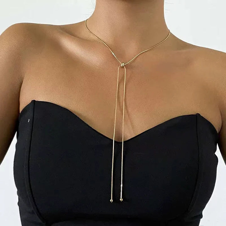 Santina - Adjustable Anklet With Polished Snake Chain