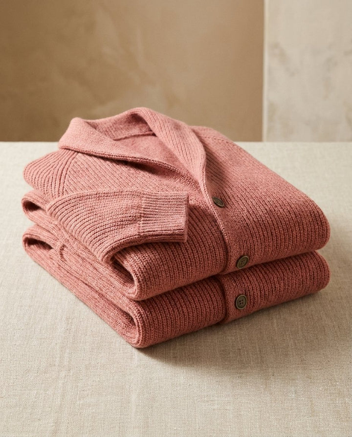 Viktitha - Shawl Collar Button-Up Knit Cardigan