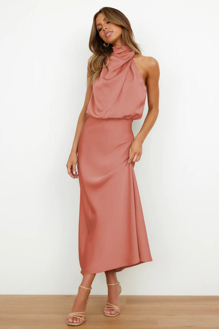 Aukje - Elegant Sleeveless Satin Maxi Dress