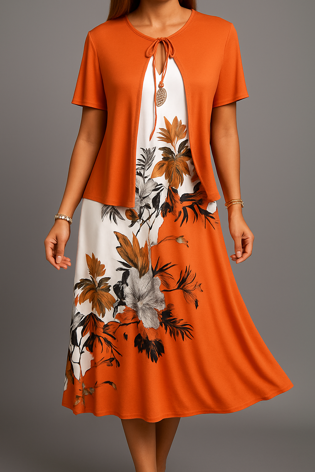 Isadora - Elegant Bohemian Jersey With Midi Dress
