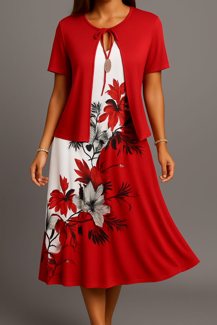 Isadora - Elegant Bohemian Jersey With Midi Dress