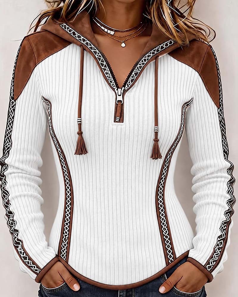 Berouxa - Long Sleeve Hooded With Front Zipper