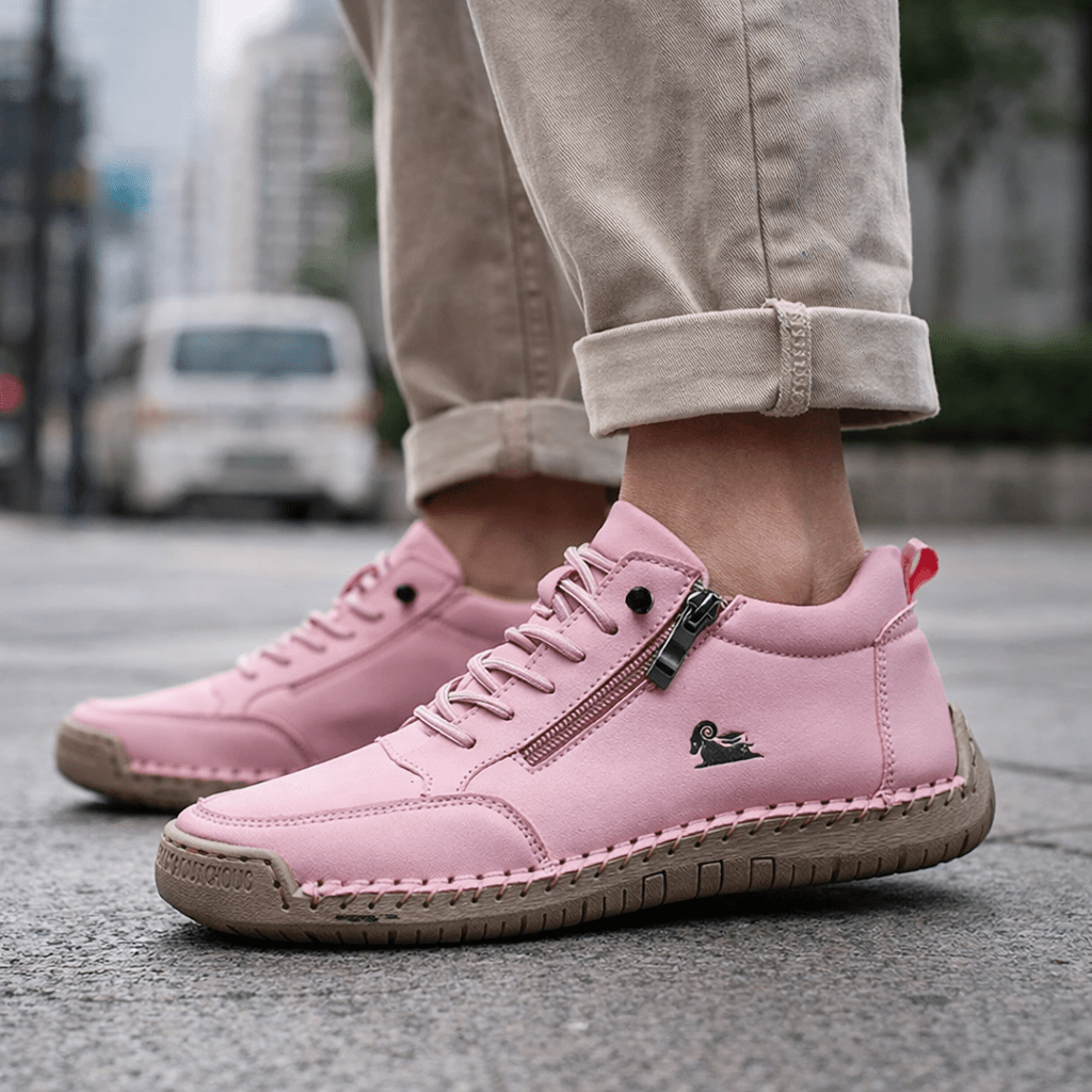 Lovielle - Lace-Up Sneakers With Side Zipper